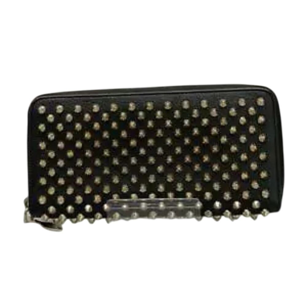 Christian Louboutin Black Studded Zip Wallet